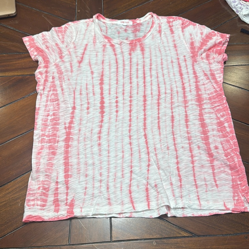Goldie Pink and White Tie-Dye Tee